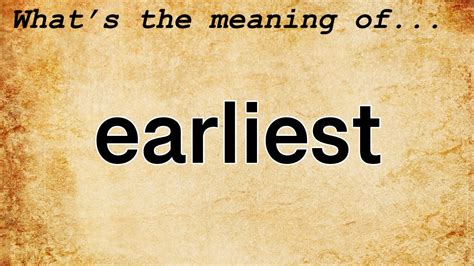 earist meaning.